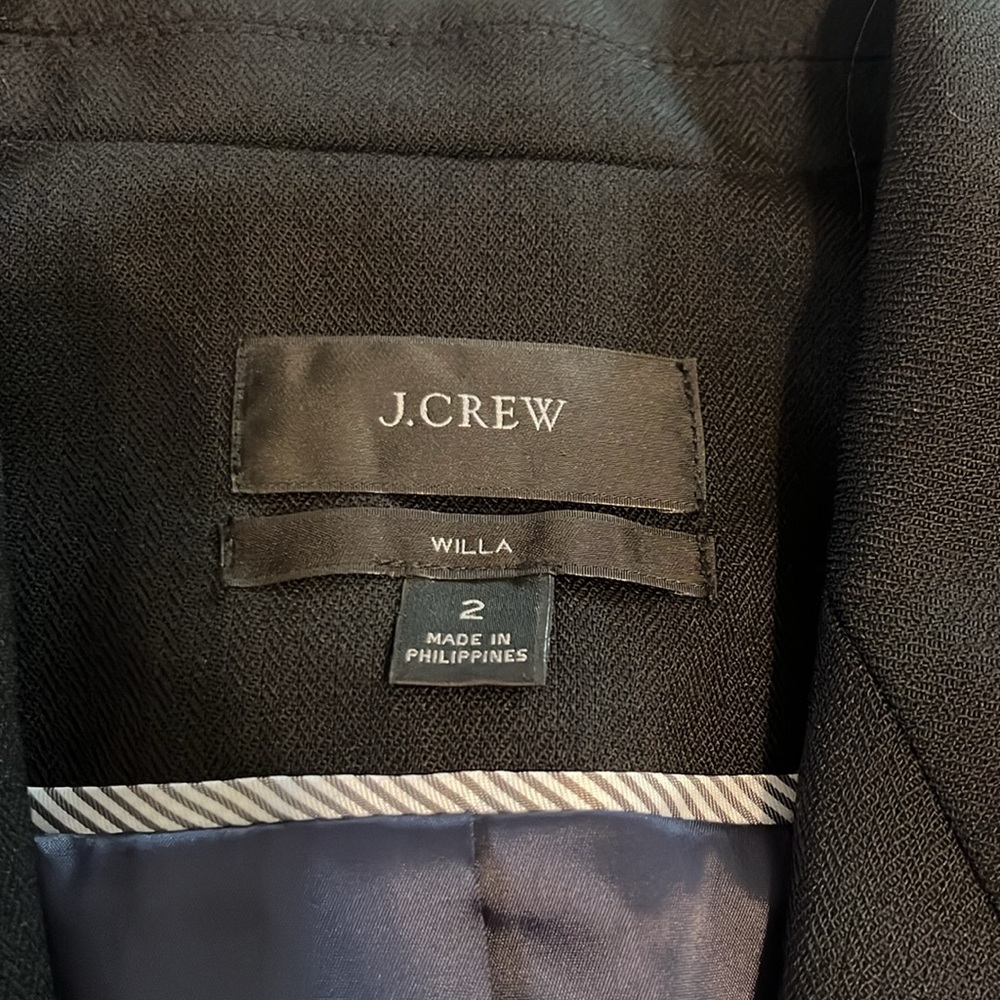 J Crew Willa Italian Wool Blend Black Suit Jacket Size 2 - Picture 7 of 16